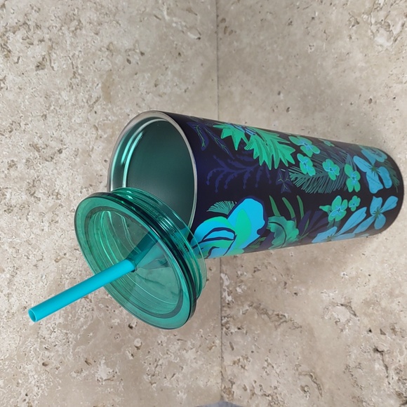 Starbucks Limited Edition Summer 2022 Teal Forest Floral Stainless Steel 24oz - Picture 4 of 7